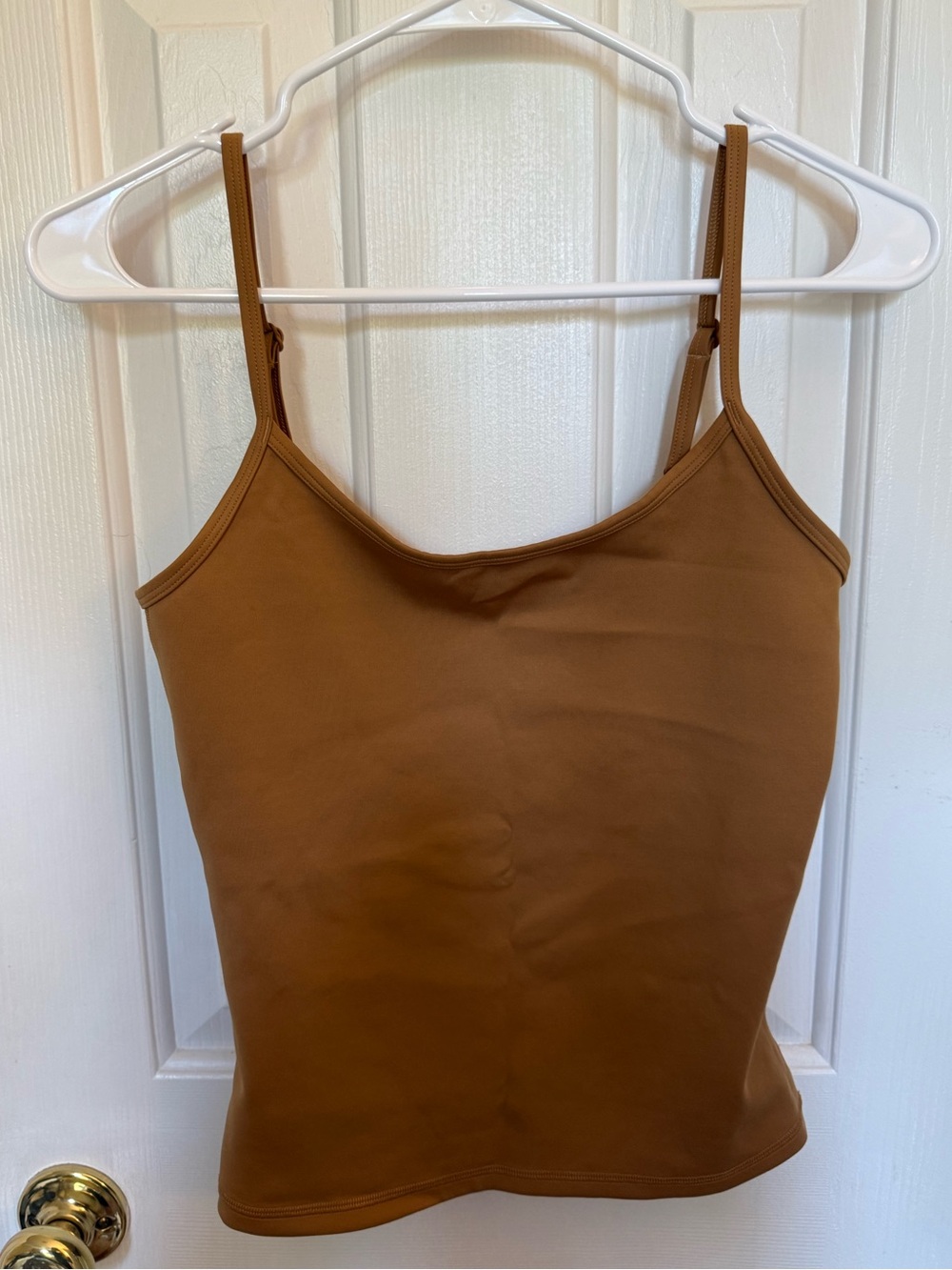 Aritzia Golden Spaghetti Strap Tank Top in Brown/Yellow - Picture 2 of 4